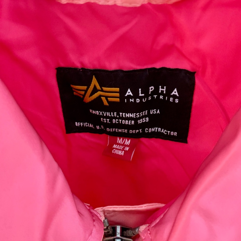 Alpha Industries Women's Pink Panel Bomber Jacket - Picture 2 of 4